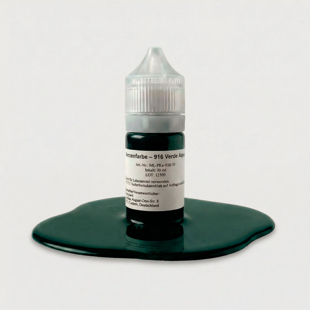 Kerzenfarbe 916 Verde Aqua – 50-ml-Flasche mit Farbprobe