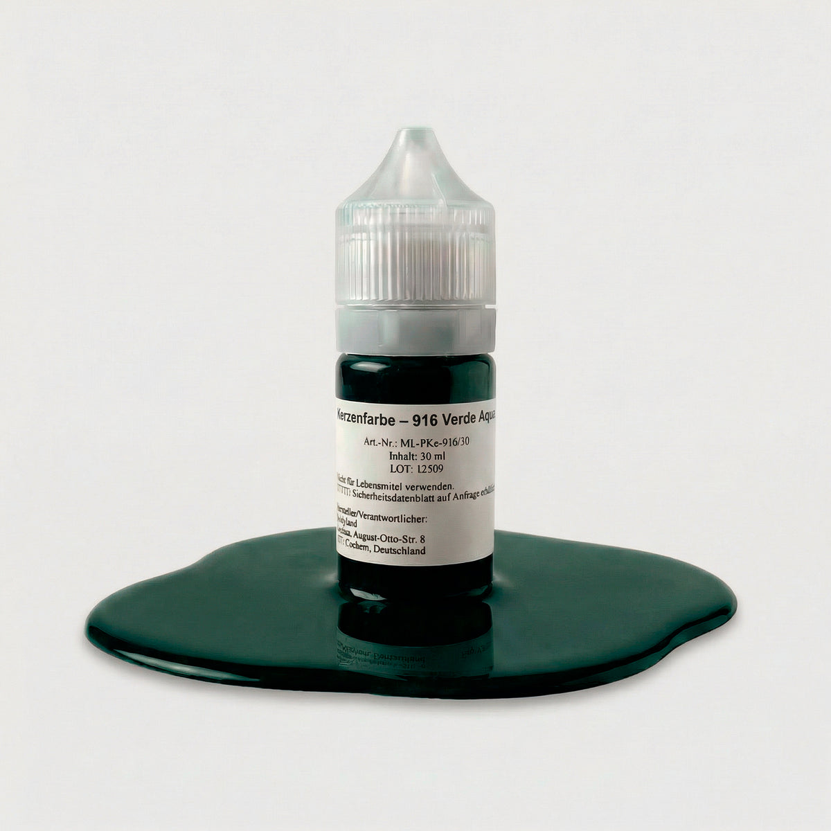 Kerzenfarbe 916 Verde Aqua – 50-ml-Flasche mit Farbprobe