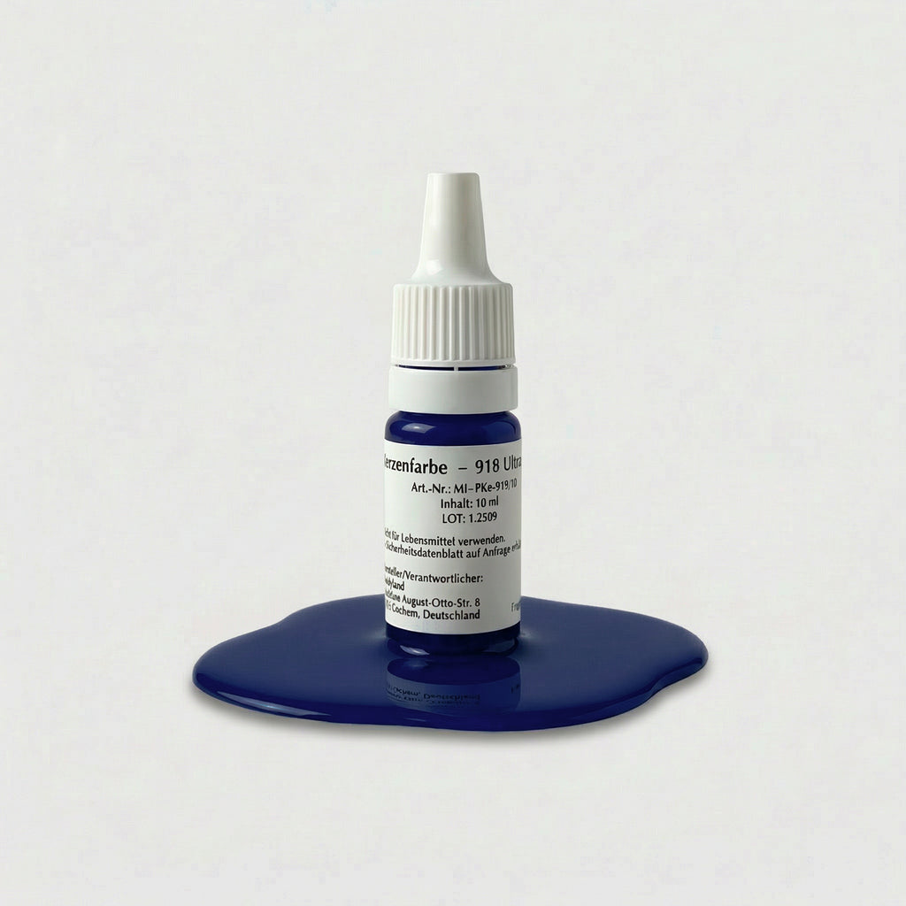 Kerzenfarbe 918 Ultramarine Blue – 10-ml-Flasche mit Farbprobe