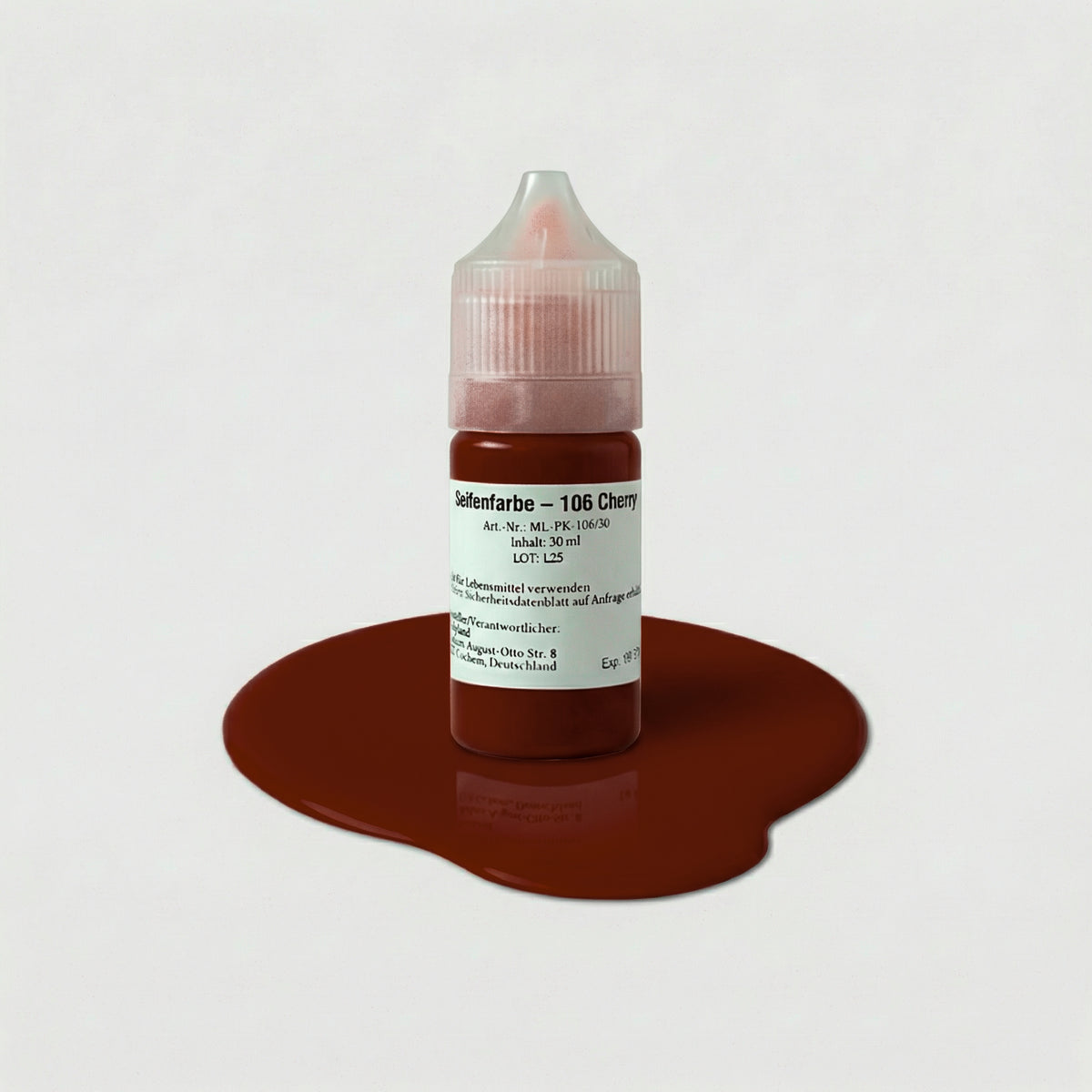 Seifenfarbe 106 Cherry – 50-ml-Flasche mit Farbprobe