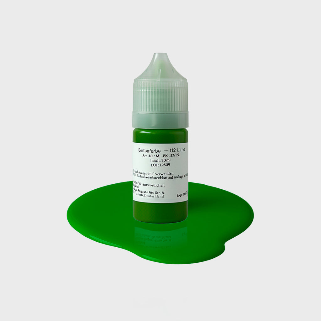 Seifenfarbe 112 Lime – 50-ml-Flasche mit Farbprobe