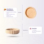 Runde Tartelette 1 aus der 2D-Silikonform – Maße und Gewicht des Gießlings