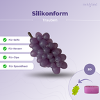 2D-Silikonform Trauben – Gießform für Seife, Kerzen, Gips und Harz