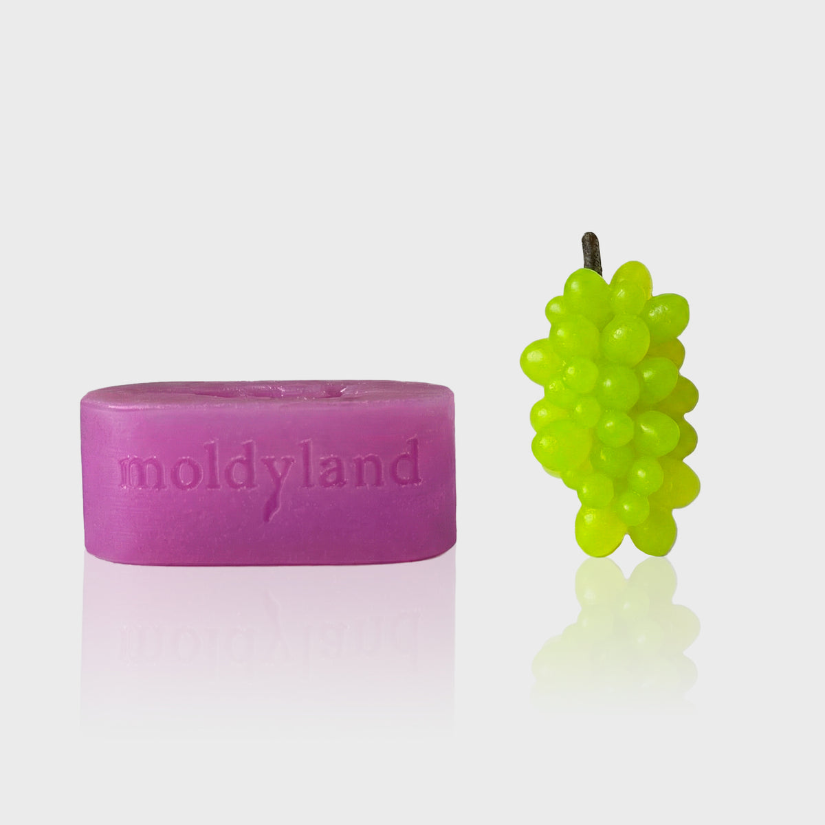 2D-Silikonform Trauben mit grünem und violettem Gießling