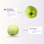 Apfel 1 aus der 3D-Silikonform – Maße und Gewicht des Gießlings
