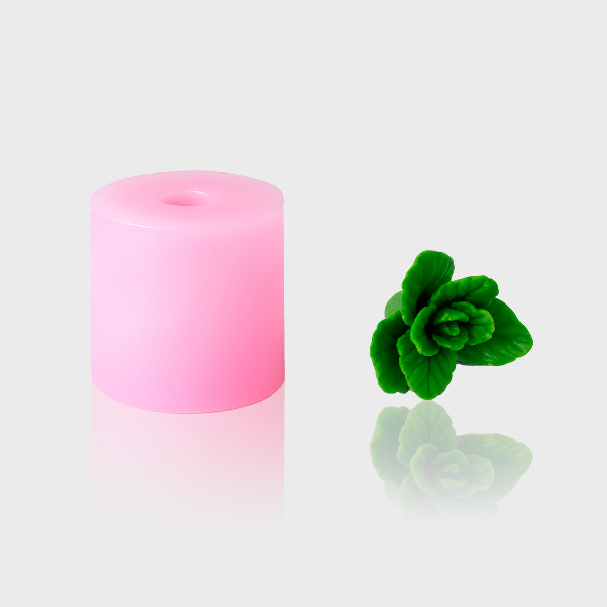 3D-Silikonform Minzblätter mit gegossenen grünen Blättern