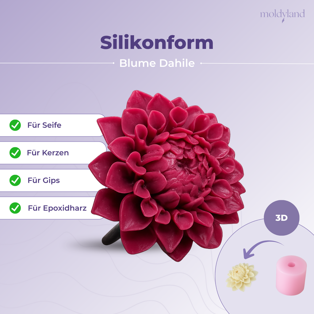 3D-Silikonform Blume 1 – Gießform für Seife, Kerzen, Gips und Harz