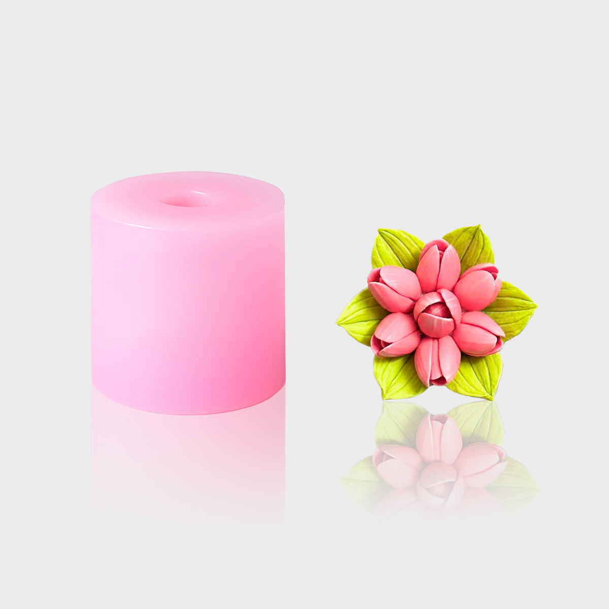 3D-Silikonform Blume 23 mit gegossener Blüte