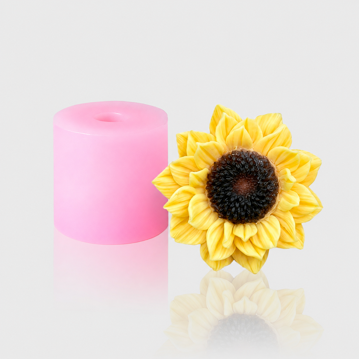 3D-Silikonform Sonnenblume 2g mit gegossener Sonnenblüte