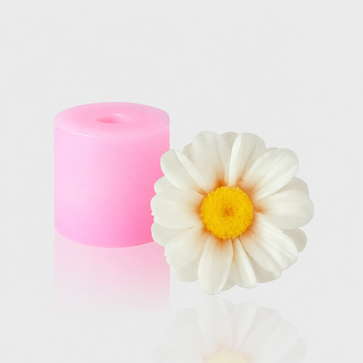3D-Silikonform Kamillenblüte 30 mit gegossener Kamillenblüte