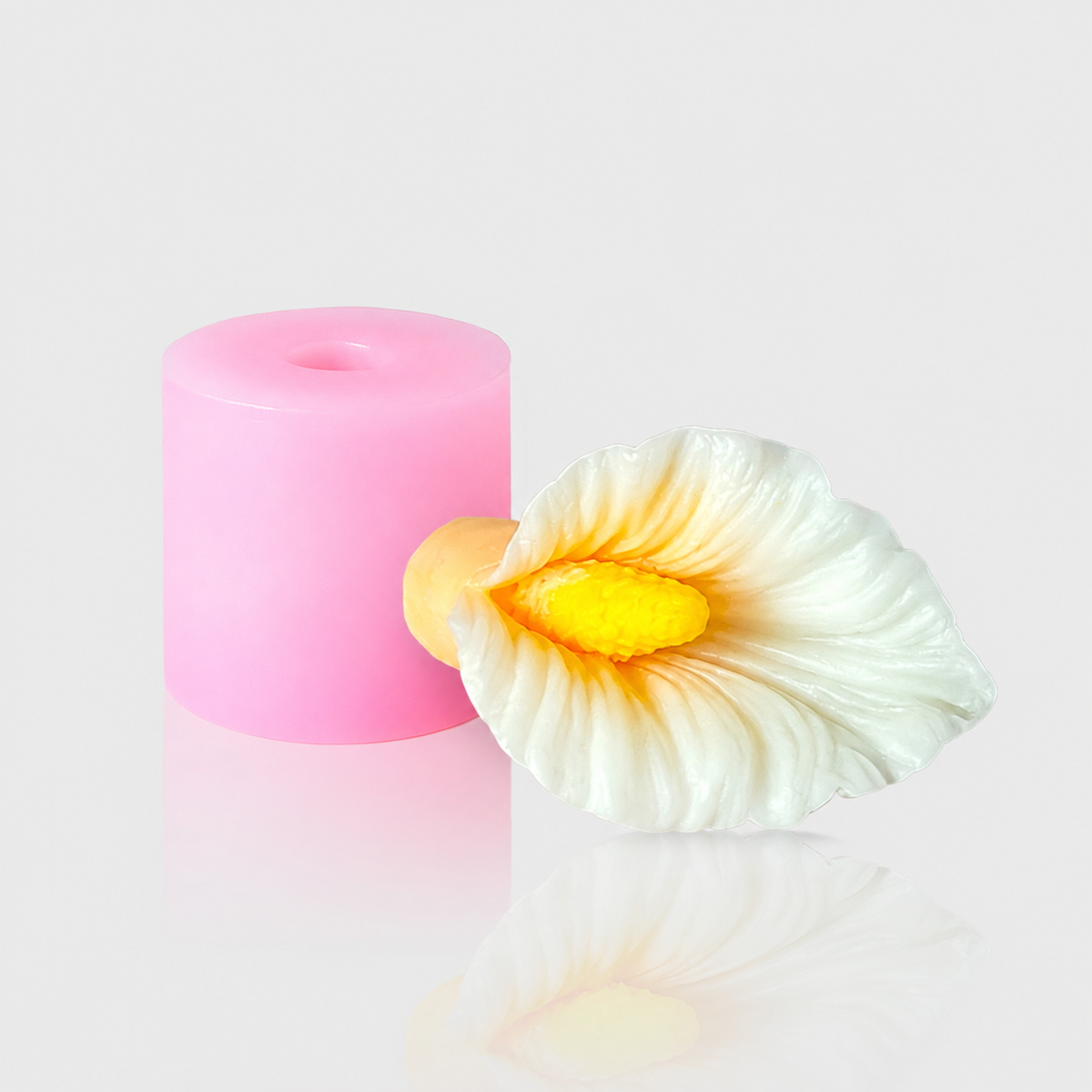 3D-Silikonform Calla-Blüte 38 mit gegossener Calla-Blüte