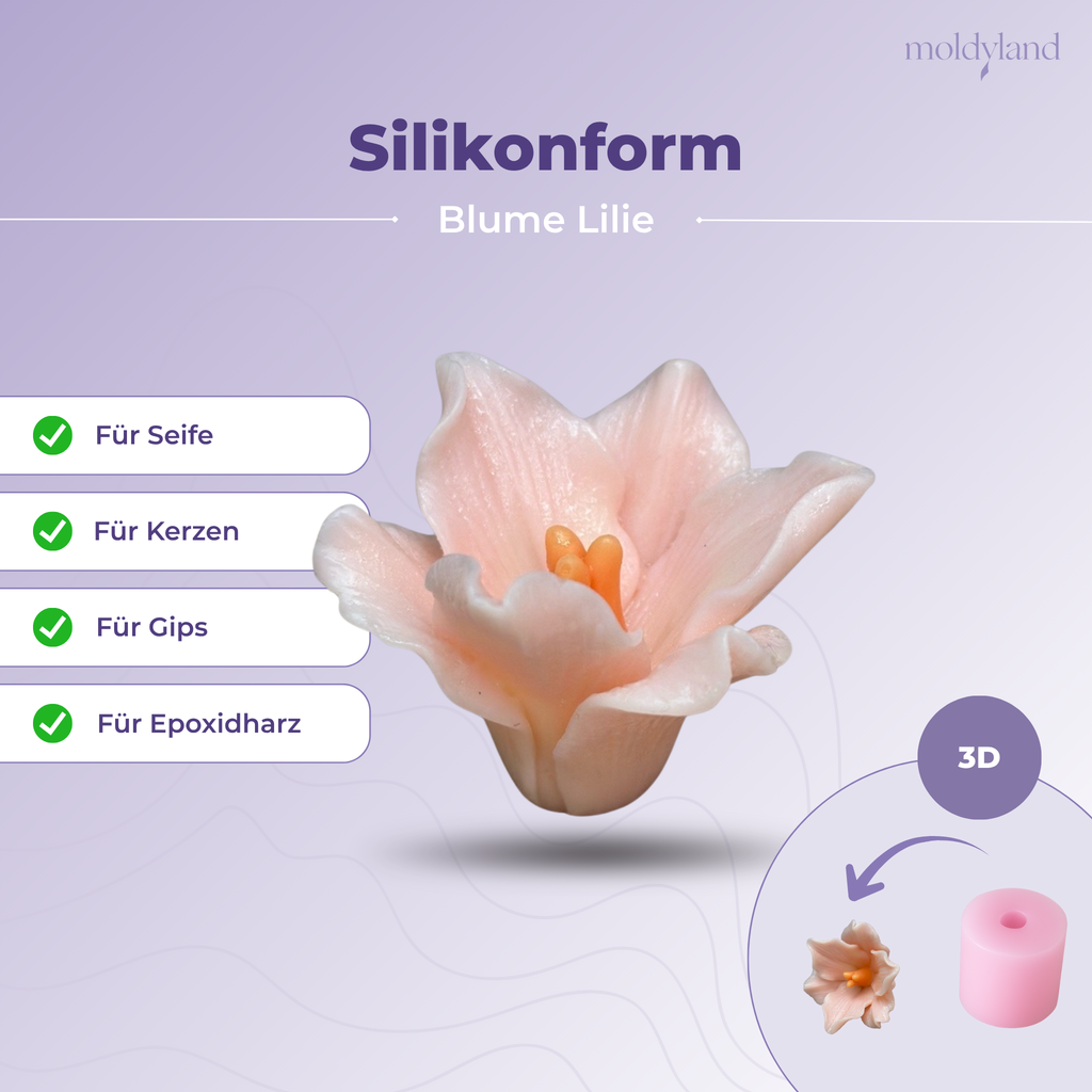 3D-Silikonform Blume 5 – Gießform für Seife, Kerzen, Gips und Harz