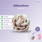 3D-Silikonform Pfingstrose 54 – Gießform für Seife, Kerzen, Gips und Harz