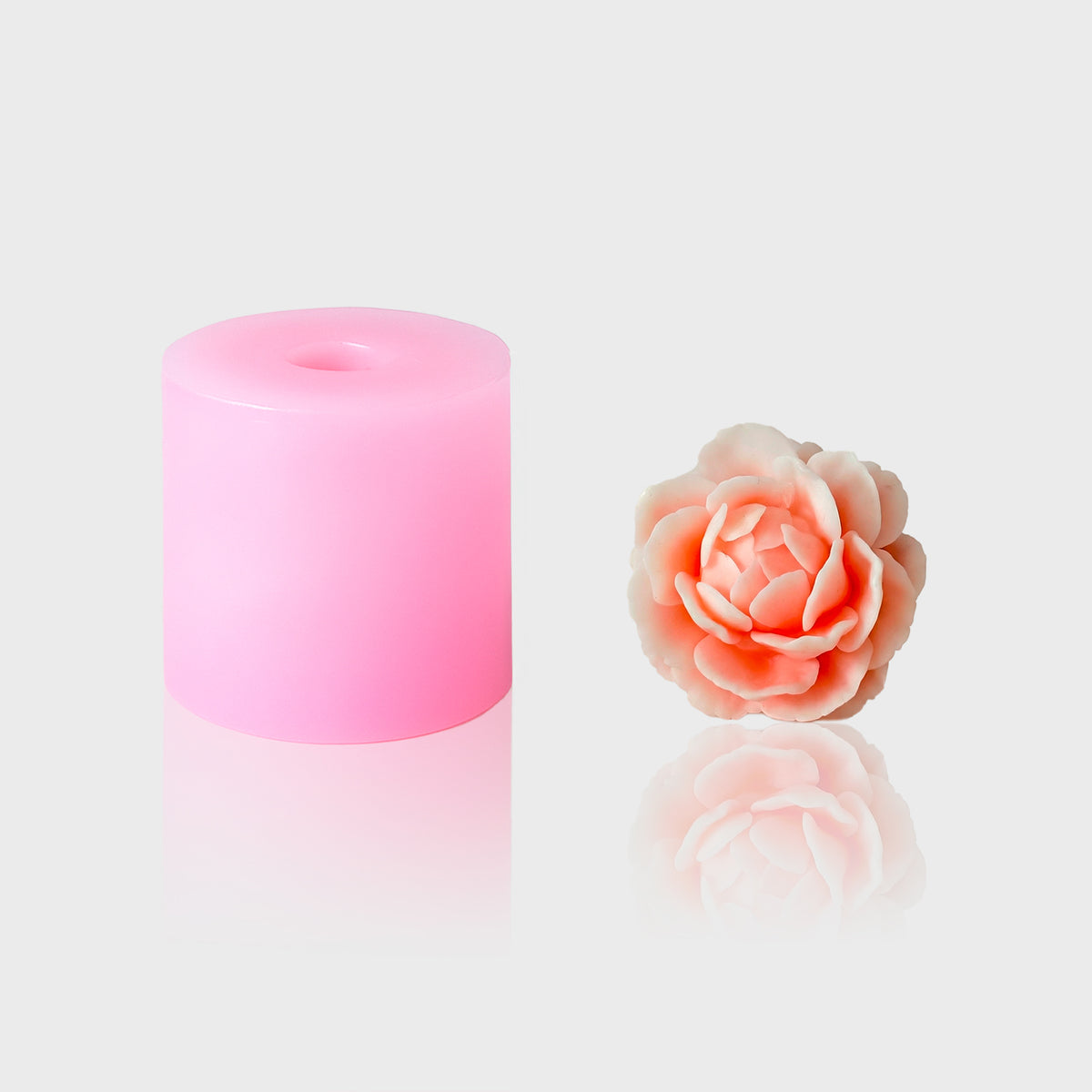 3D-Silikonform Pfingstrose 54 mit gegossener Blüte