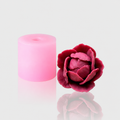 3D-Silikonform Pfingstrose 56 mit gegossener dunkelroter Blüte