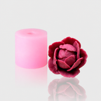 3D-Silikonform Pfingstrose 56 mit gegossener dunkelroter Blüte