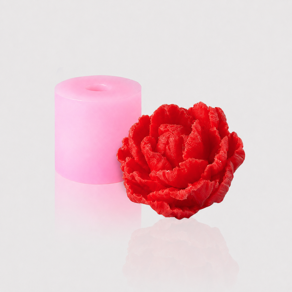 3D-Silikonform Mohnblume 6 klein mit gegossener Mohnblüte