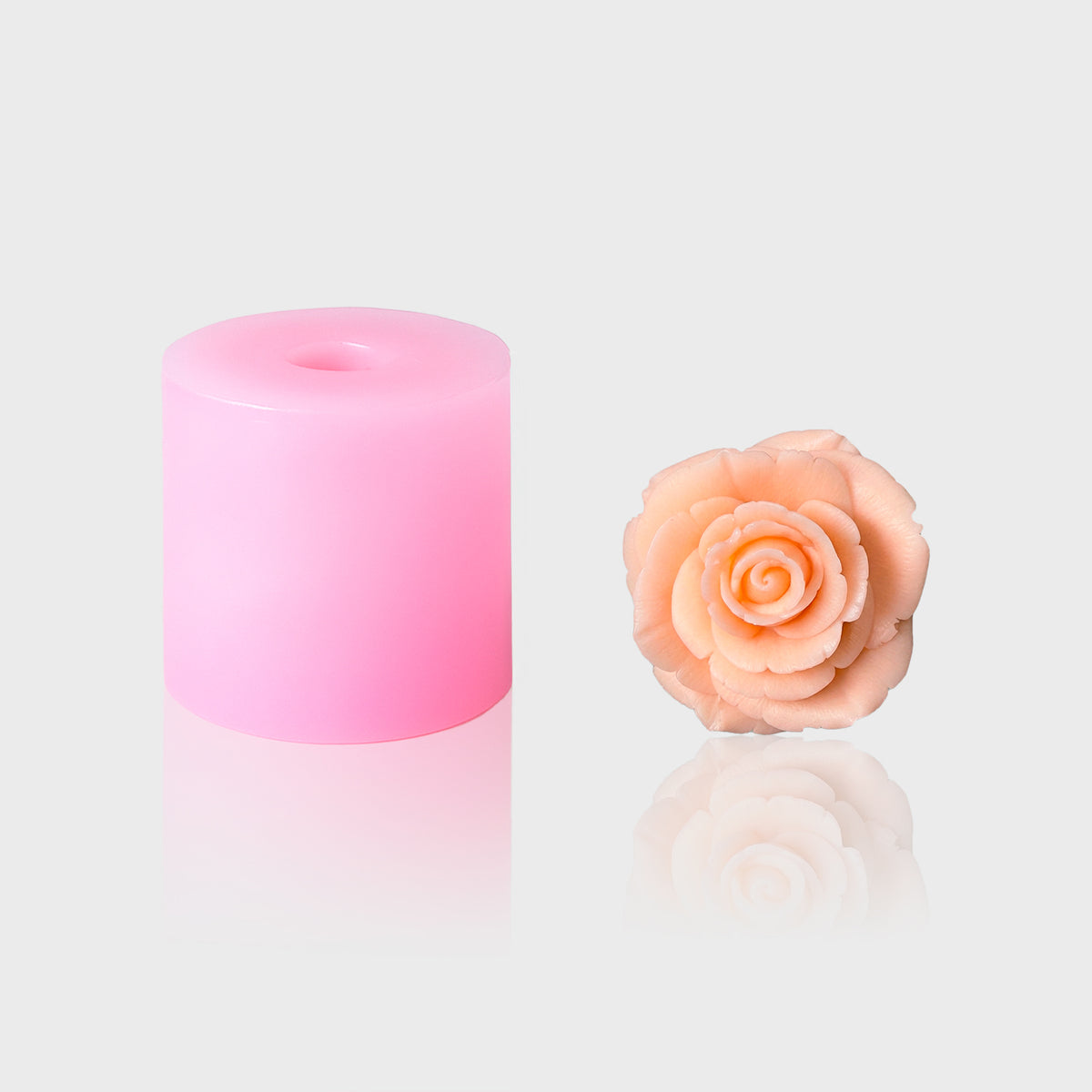 3D-Silikonform Rose 12 mit gegossener Rosenblüte