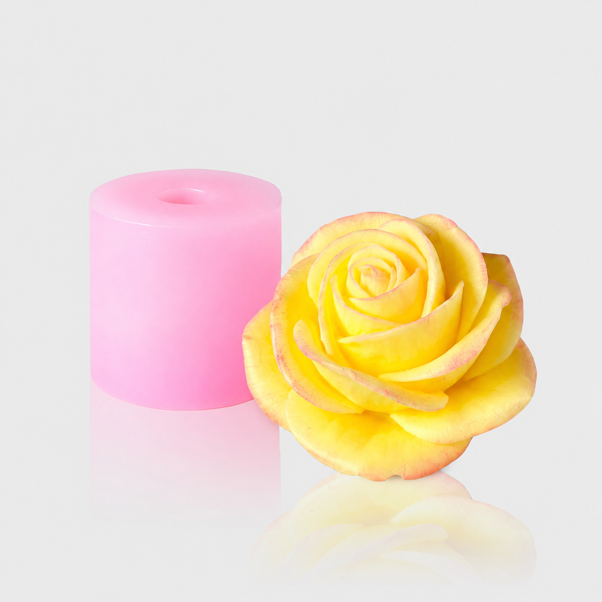 3D-Silikonform Rose 14 mit gegossener Rosenblüte