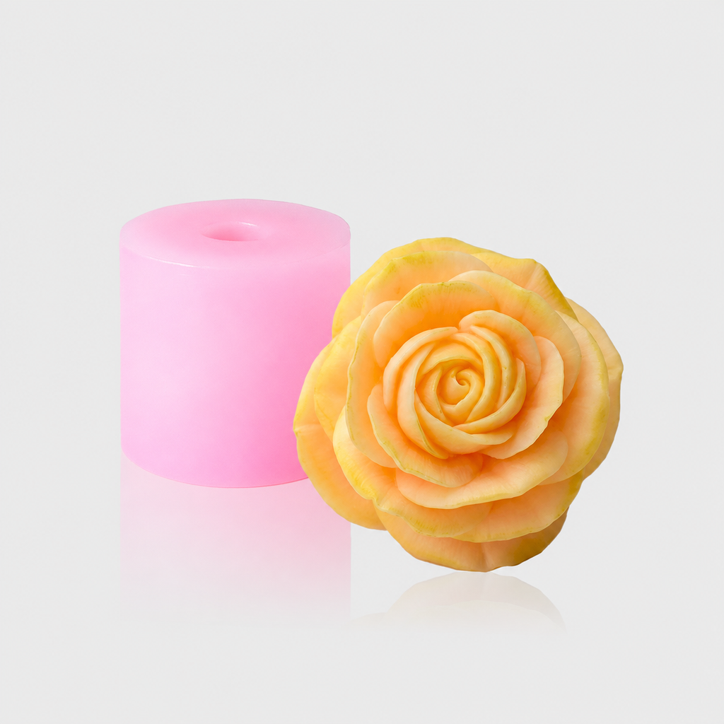 3D-Silikonform Rose 15 mit gegossener Rosenblüte