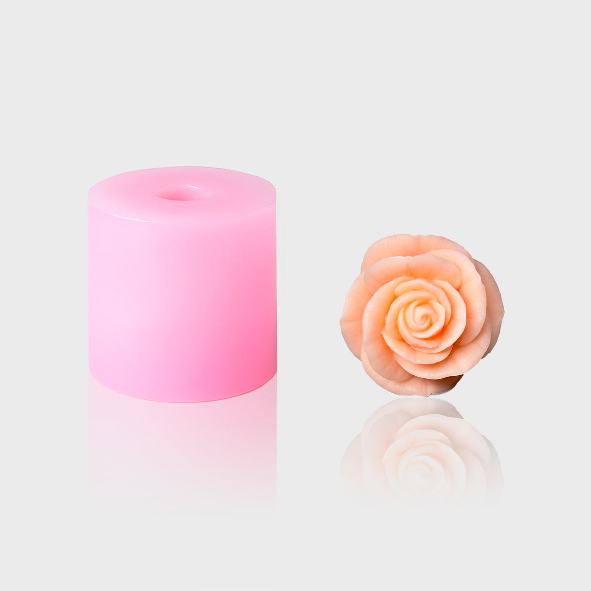 3D-Silikonform Rose 16 mit gegossener Rosenblüte