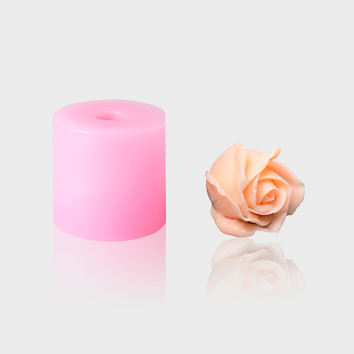 3D-Silikonform Rose 20 mit gegossener Rosenblüte