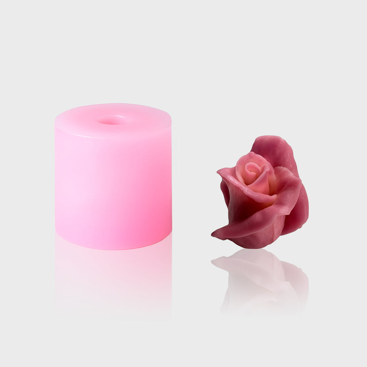 3D-Silikonform Rose 21 mit gegossener Rosenblüte