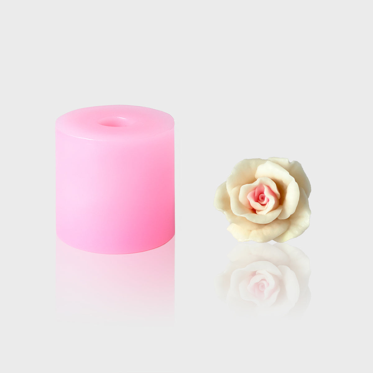 3D-Silikonform Rose 22 mit gegossener Rosenblüte