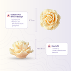Rose 3 aus der 3D-Silikonform – Maße und Gewicht des Gießlings