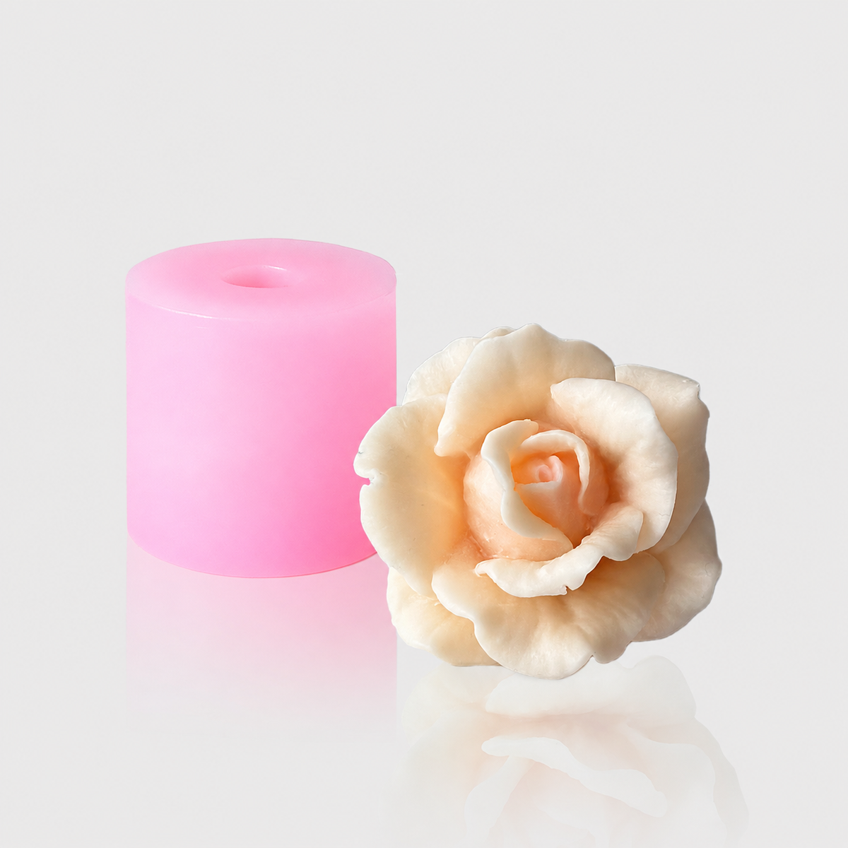 3D-Silikonform Rose 6 mit gegossener Rosenblüte
