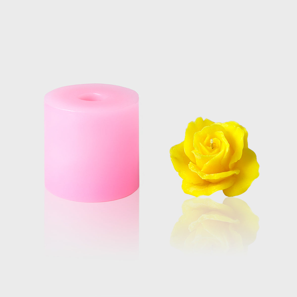 3D-Silikonform Rose 9 mit gegossener Rosenblüte