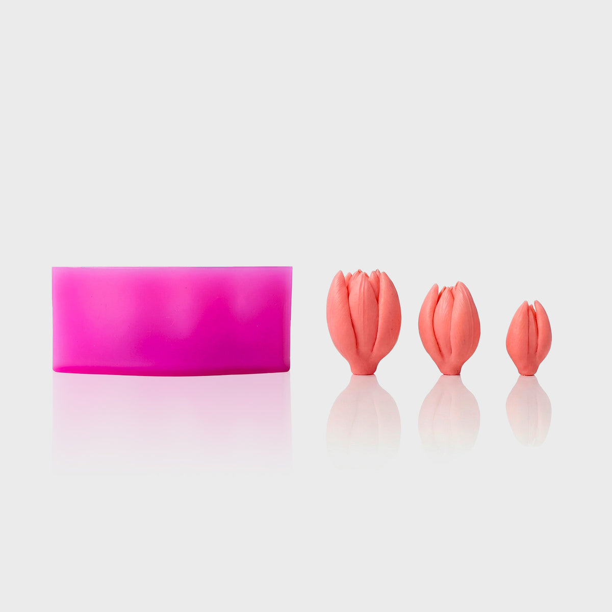 3D-Silikonformen Tulpen-Set 4 mit drei Blütengrößen