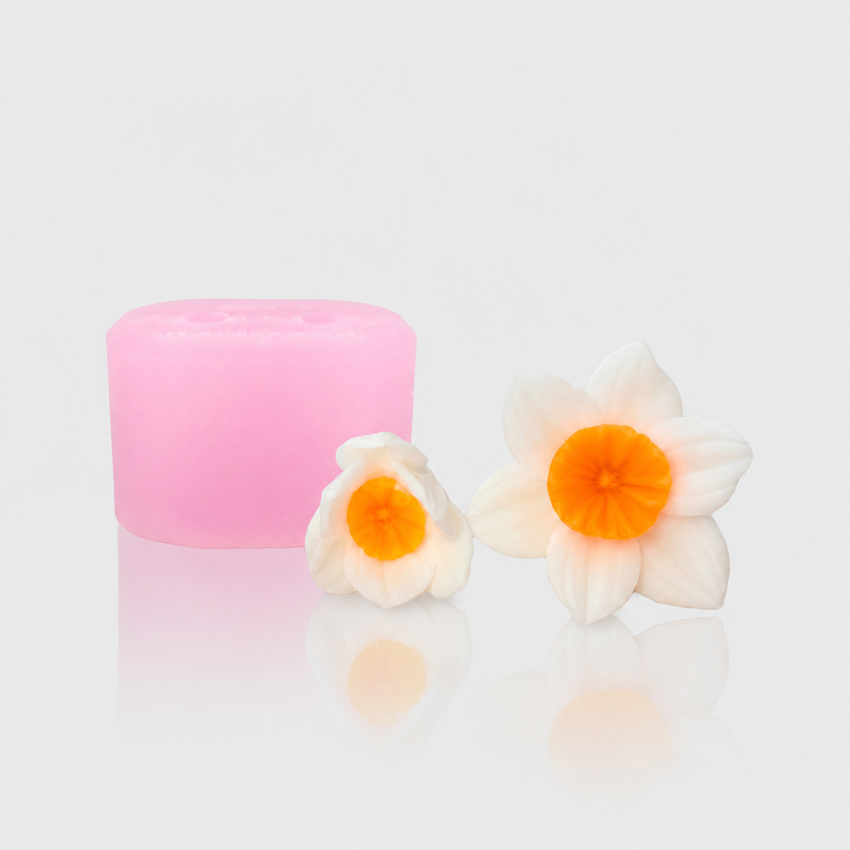 3D-Silikonformen Narzissen-Set 6 mit zwei gegossenen Blüten