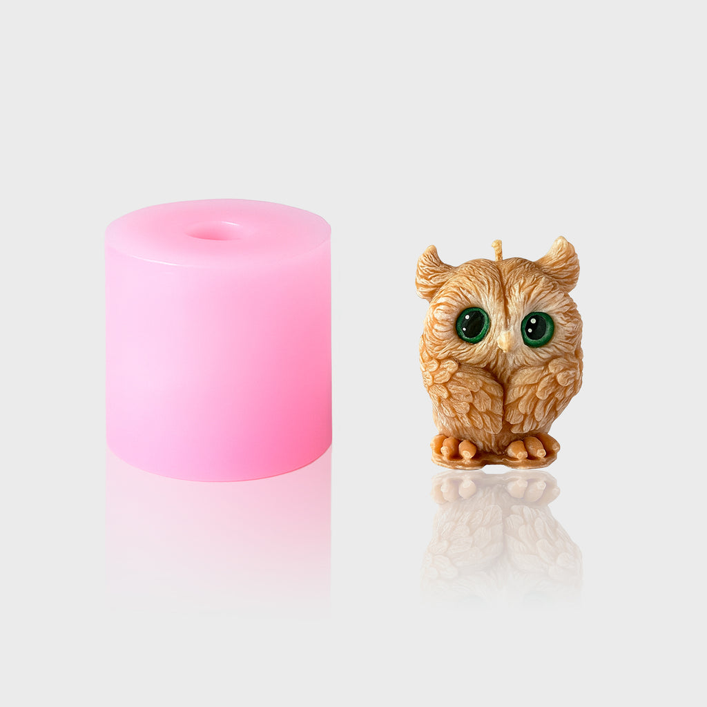 3D-Silikonform Eule 7 mit gegossener Eulenfigur