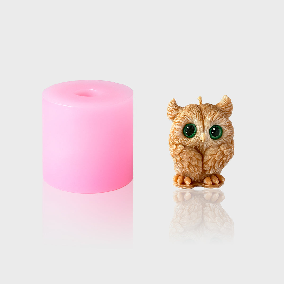 3D-Silikonform Eule 7 mit gegossener Eulenfigur